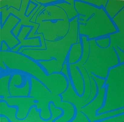 JOHN CRASH MATOS 

Blue on Green, 2006

Peinture aérosol sur toile, titrée,

datée...