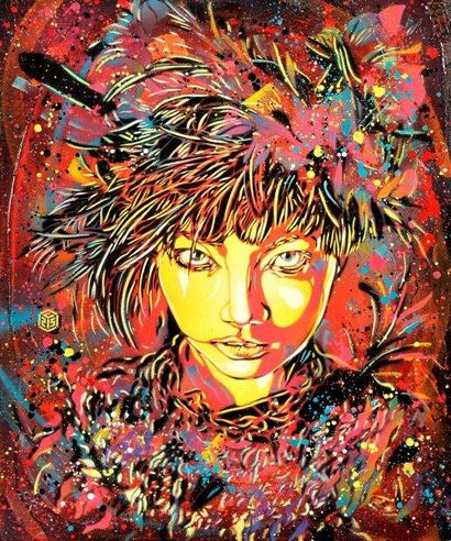 C215 (Français, né en 1973) 

Flower Girl, 2016

Peinture aérosol et pochoir sur...