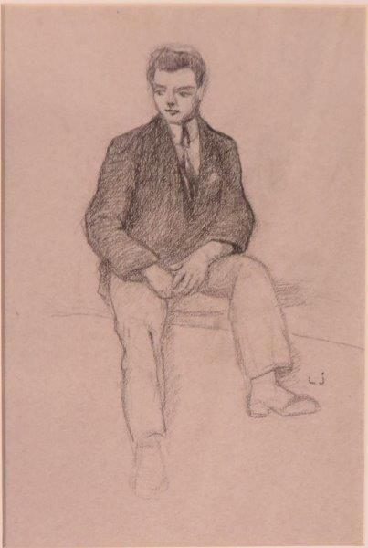 Léon JOUHAUD ( 1874-1950) 

Etude de jeune homme

Fusain sur papier monogrammé en...