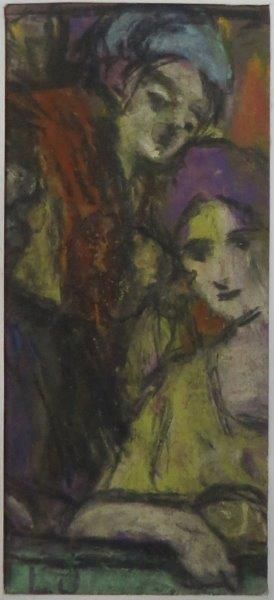 Léon JOUHAUD ( 1874-1950) 

Deux femmes

Projet d'éventail

Pastel sur papier monogrammé...
