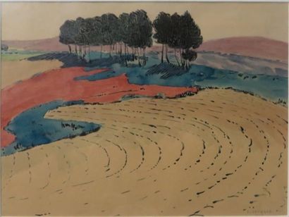Léon JOUHAUD ( 1874-1950) 

Paysage

Encre et aquarelle sur papier sigén et adté...