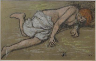 Léon JOUHAUD ( 1874-1950) 

Femme à la fourmi

Pastel sur papier monogrammé en bas...