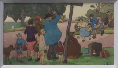 Léon JOUHAUD ( 1874-1950) 

Rencontre, scène animée

Aquarelle et mine de plomb sur...