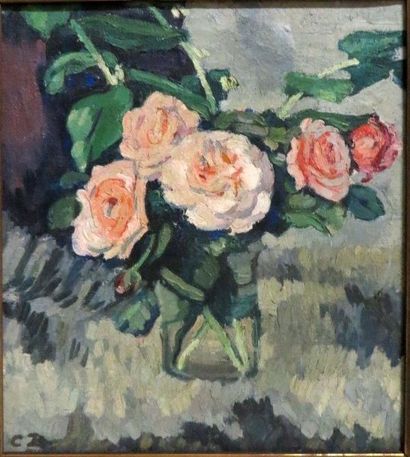 Charles BICHET ( 1863-1929) 

Bouquet de roses

Huile sur toile monogrammée en bas...