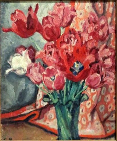 Charles BICHET ( 1863-1929) 

Tulipes, 1923

Huile sur toile monogrammée an bas à...