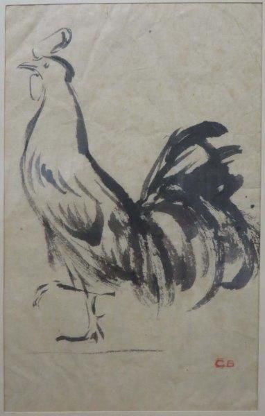 Charles BICHET ( 1863-1929) 

Le coq

Lavis sur papier monogrammé en bas à droite

26,5...