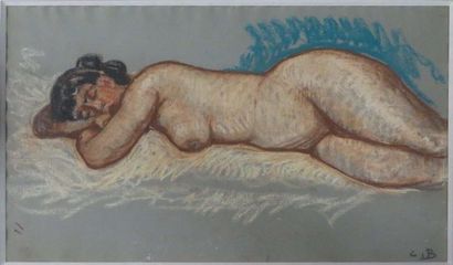 Charles BICHET ( 1863-1929) 

Nu endormi

Pastel sur papier monogrammé en bas à droite

28,5...