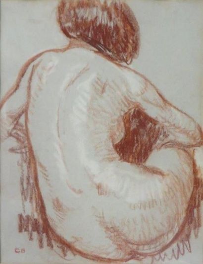 Charles BICHET ( 1863-1929) 

Nu assis de dos

crayons gras moanogrammé en bas à...
