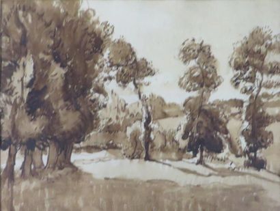 Charles BICHET ( 1863-1929) 

Paysage, 1918

Encre sépia sur papier signé et daté...