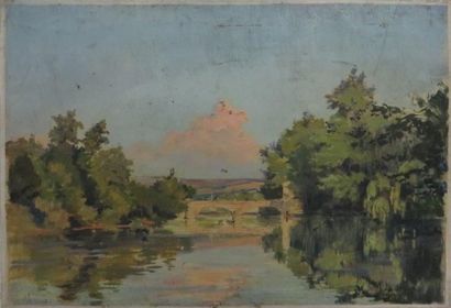 Charles BICHET ( 1863-1929) 

La rivière

Huile sur carton signé en bas à gauche

26,5...
