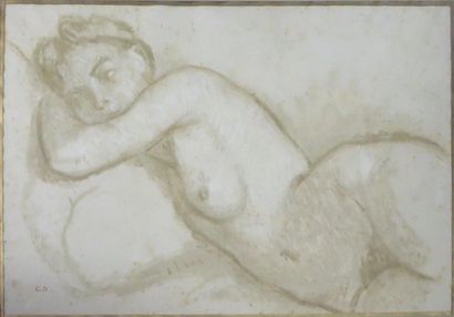 Charles BICHET ( 1863-1929) 

Nu féminin couché

Crayons gras sur papier monogrammé...