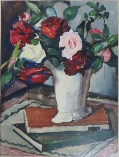 Charles BICHET ( 1863-1929) 

Vase de roses

Technique mixte sur carton signé au...