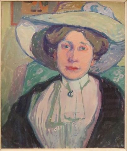 Charles BICHET ( 1863-1929) 

Femme au chapeau

Huile sur toile monogrammée en bas...