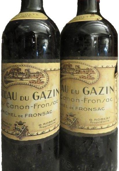 null 2 bouteilles 


CHÂTEAU DU GAZIN 1949


Côtes Canon-Fronsac


(1 H.E et 1 M.E...
