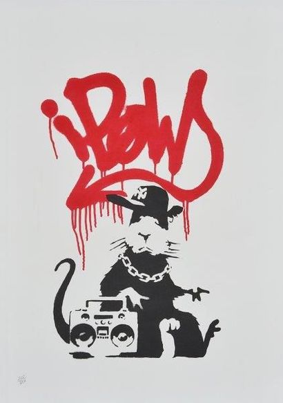 BANKSY (né en 1975) Gangsta Rat, 2004

Sérigraphie en couleurs sur papier numéroté...