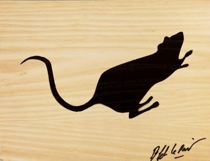 BLEK LE RAT (né en 1952) Rat

Peinture aérosol sur bois vernis,

signé en bas à droite

Spray...