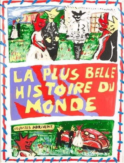 DI ROSA Hervé (Né en 1959) La plus belle histoire du monde, 1981

Acrylique sur carton,...