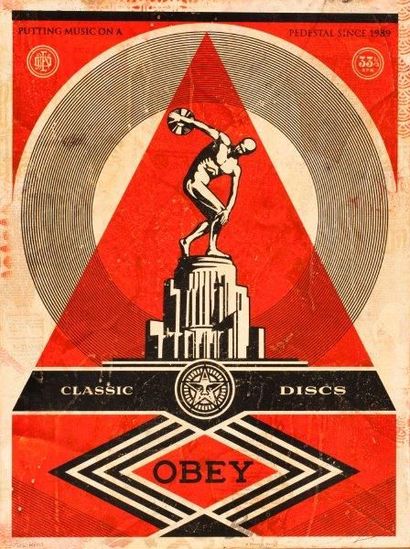 SHEPARD FAIREY Classic Discs, 2013 - HPM

Pochoir sur fond sérigraphique et collage

sur...