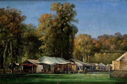 CHARLES EUPHRASIE KUWASSEG FILS 1838-1904 Fête au parc de Saint-Cloud en 1875 Huile...