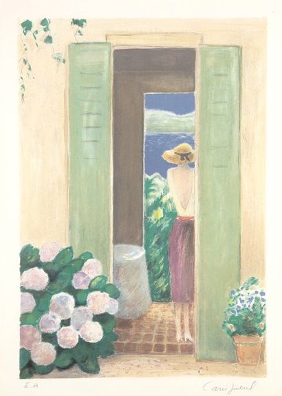 JEAN-PIERRE CASSIGNEUL, NÉ EN 1935 Saint-Tropez Lithographie en couleurs signée en...