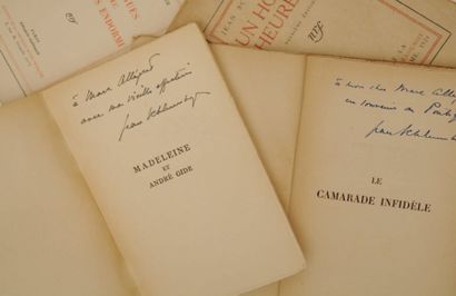 SCHLUMBERGER JEAN. Réunion de quatre volumes dédicacés à Marc Allégret. Paris, N.R.F.,...