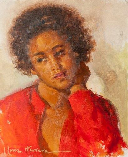 José CRUZ HERRERA (1890-1972) 

Petite fille de Fez en rouge

Carton, signé en bas...