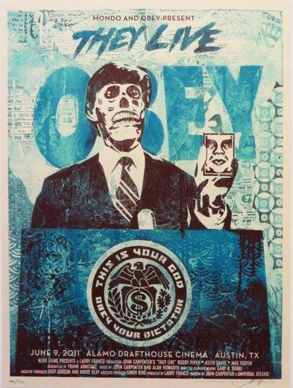 PRINT OBEY 
They Live 2, 2011
Sérigraphie en couleurs sur papier daté et signé en...