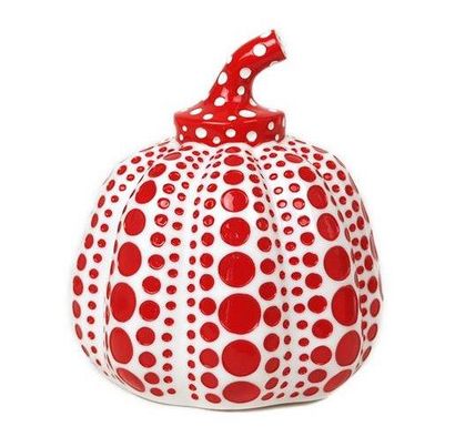 YAYOI KUSAMA ( Japonais, 1929) 
Pumpkin
Sculpture en résine polychrome rouge et blanc
Sculpture...