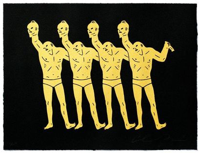 CLEON PETERSON ( Américain, né en 1973) 
Paint The Town,(Black) 2014
Sérigraphie...