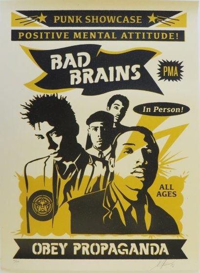 PRINT OBEY 
Bad Brains, 2016
Sérigraphie en couleurs sur papier numéroté 91/350 en...