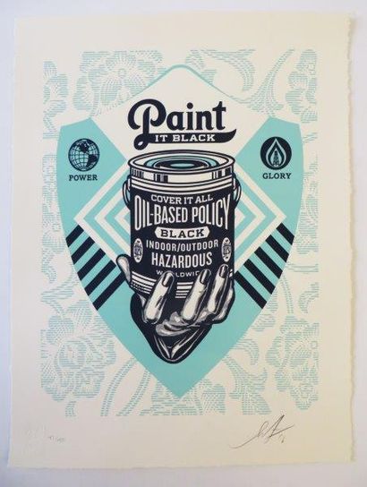 PRINT OBEY 
Paint it black Letterpress, 2016
Sérigraphie en couleurs sur papier numéroté...