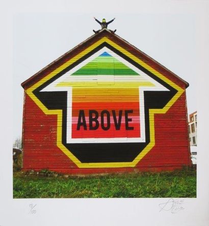 ABOVE (Américain, né en 1981) 
Funny Farm
Sérigraphie en couleurs sur papier signé...