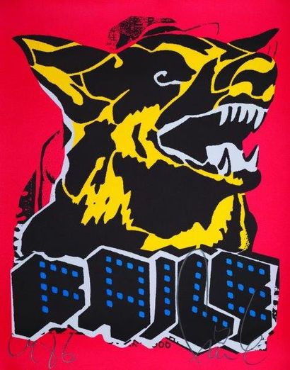 FAILE (Americain, Canadien, fondé en 1999) 

Dog Black Light

Sérigraphie en couleurs...