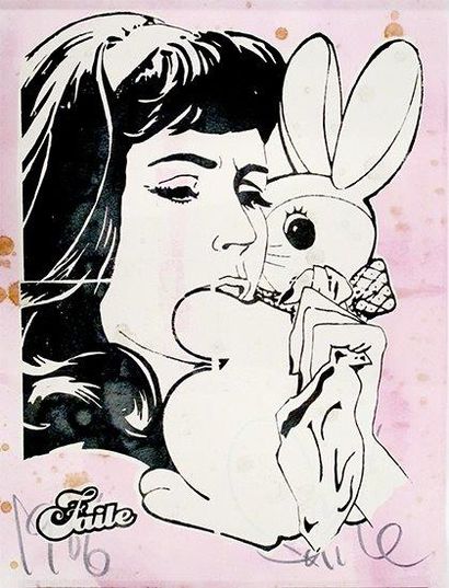 null 
Bunny Girl Scarlet, 2006
Sérigraphie réhaussée sur papier signé en bas à droite
Hand-colored...