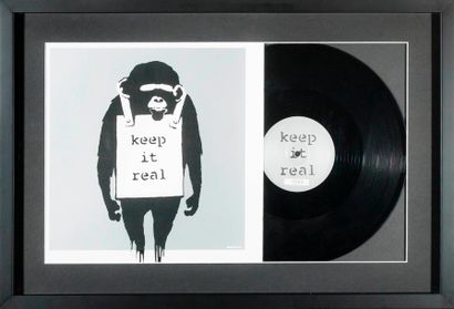 VINYLES 
Keep it real, 2008
Sérigraphie sur pochette de disque vinyl sur fond argent....
