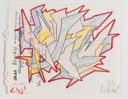 QUIK The little manual of

calligraphy, 1993

Feutre et crayon de couleurs sur

papier,...