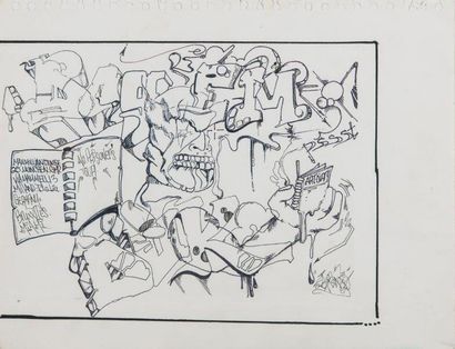 A-ONE (1964-2001) Racism-psst Art Diary 1990

Feutre sur papier, titré dans l’oeuvre,...