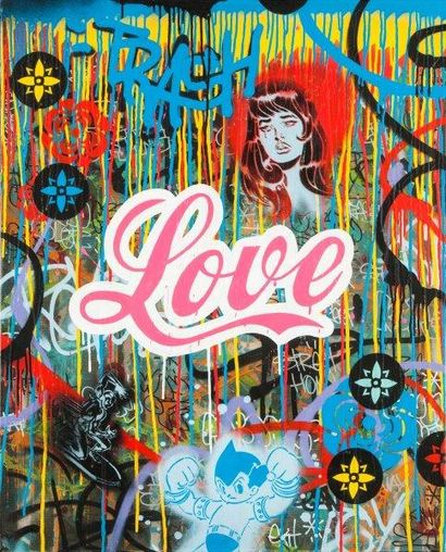 SPEEDY GRAPHITO Trash love, 2011

Peinture aérosol sur toile, titrée, datée et

signée...