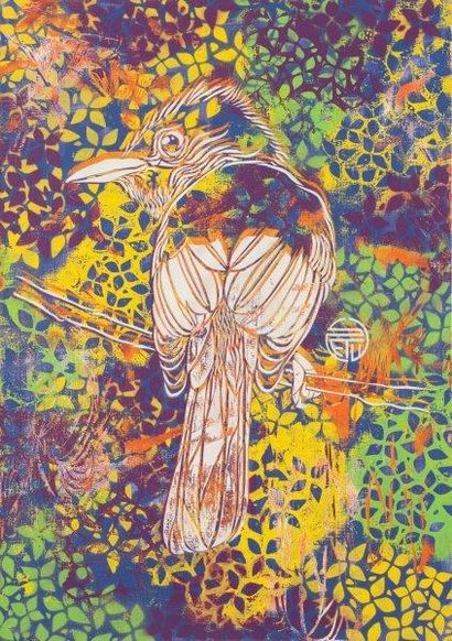 STEW (Français, né en 1978) Purplebird, 2015

Acrylique, peinture aérosol et pochoir...