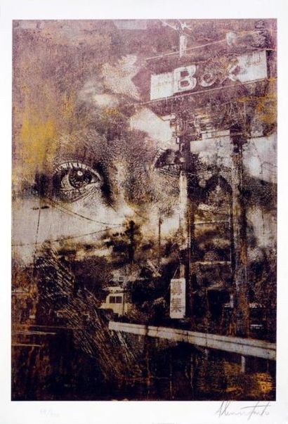 VHILS (Portugais, né en 1987) 
Glimpse, 2015
Lithographie en couleurs sur papier,...