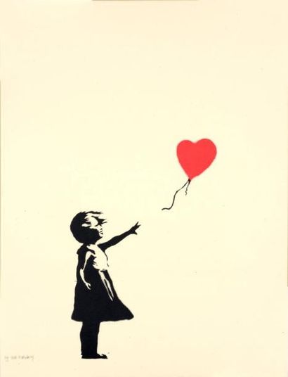 BANKSY (Britannique, né en 1975) Girl with Balloon, 2004
Sérigraphie en couleurs...