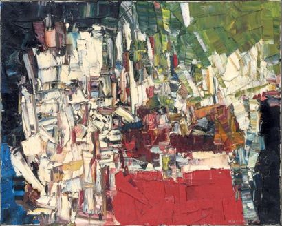 Jean-Paul Riopelle (1923-2002) REPAIRE, 1957 
Huile sur toile signée en bas à droite...