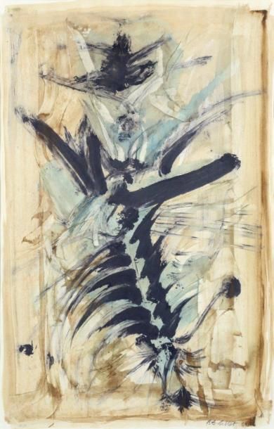 Roger Edgar GILLET (1924-2004) COMPOSITION, 1959 
Aquarelle et encre sur papier signé...