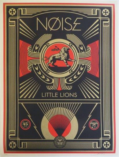 PRINT OBEY 
Noise, Little Lion,
Sérigraphie en couleurs sur papier numéroté 25/350...