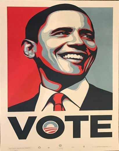 PRINT OBEY 

Obama Vote, 2008

Sérigraphie en couleurs sur papier numéroté 4116/5000...