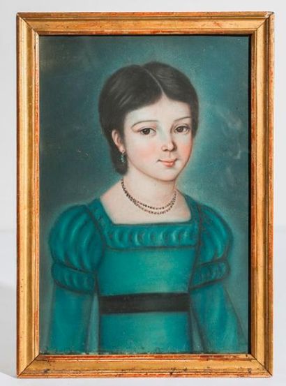 null École Française du XIXe siècle
Portrait de jeune fille
Pastel sur papier
45...