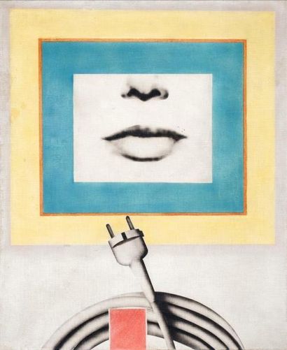 Peter KLASEN (né en 1939) 
RENCONTRE, 1967
Acrylique sur toile signée, titrée et...