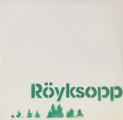VINYLES Royksopp - Melody A.M
Pochoir et peinture aérosol verte sur pochette de disque...