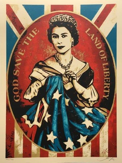 Shepard FAIREY (né en 1970) Obey God Save the Queen, 2012
Sérigraphie sur papier...