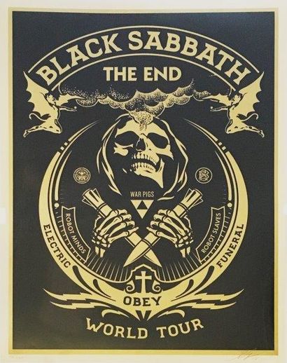 PRINT OBEY Black Sabbath World Tour- The end, 2016 ( Silver, gold et noir et rouge)
Trois...